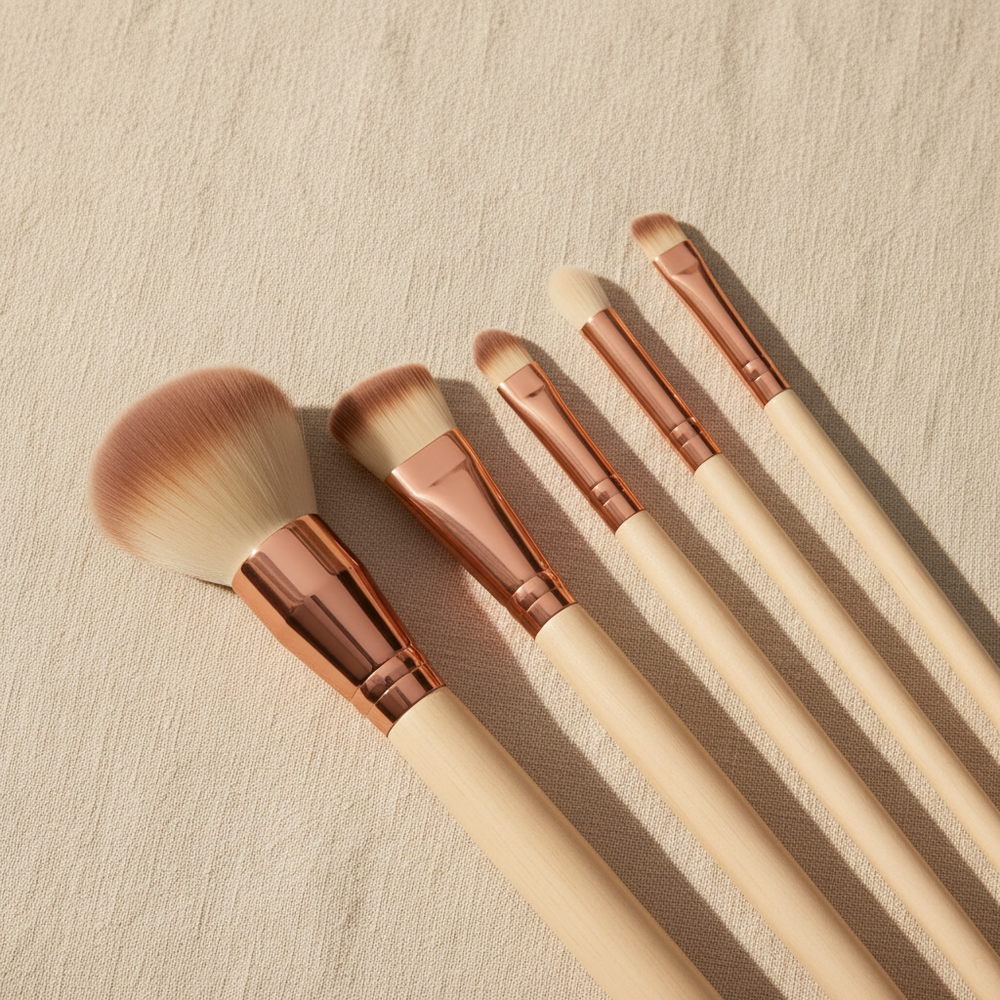 Makeup Brushes side angle view