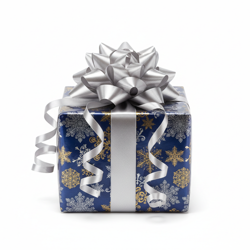 A beautifully wrapped gift box with a decorative ribbon and bow
