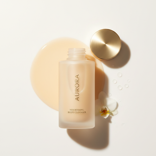 Body Wash open cap flat lay view